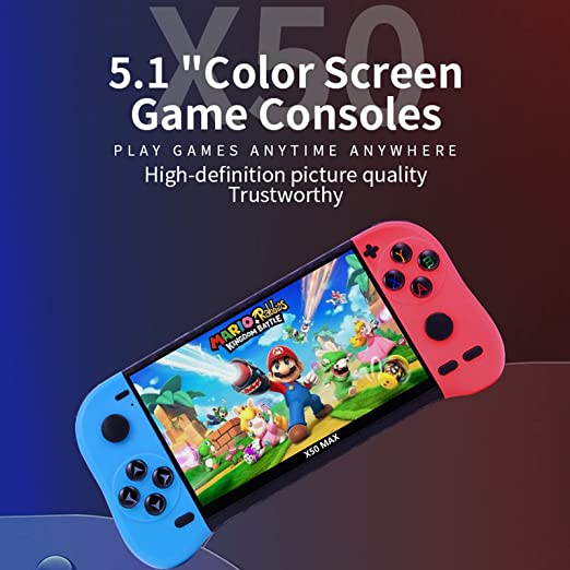 Baru Kedatangan X50 Genggam 5.1 Inci Layar 8GB Retro Video Game Konsol Dibangun Di 6800 + Game dukungan Output TV