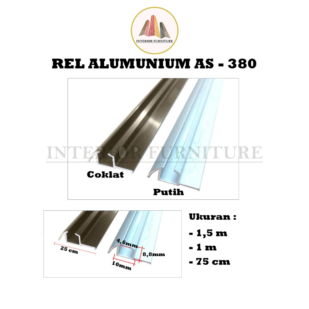 Rel Lemari SD 380 / Rel Timbul Lemari Sliding SD 380 / Rel Pintu Geser Panjang 1M &amp; 1.5M...