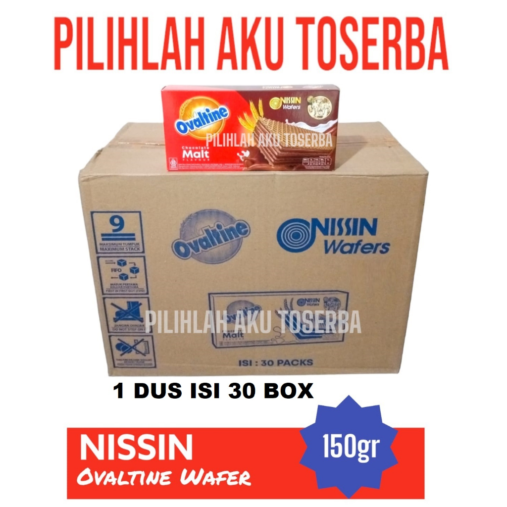 Nissin OVALTINE WAFER CHOCOLATE Malt 150 gr - ( HARGA 1 DUS isi 30 )