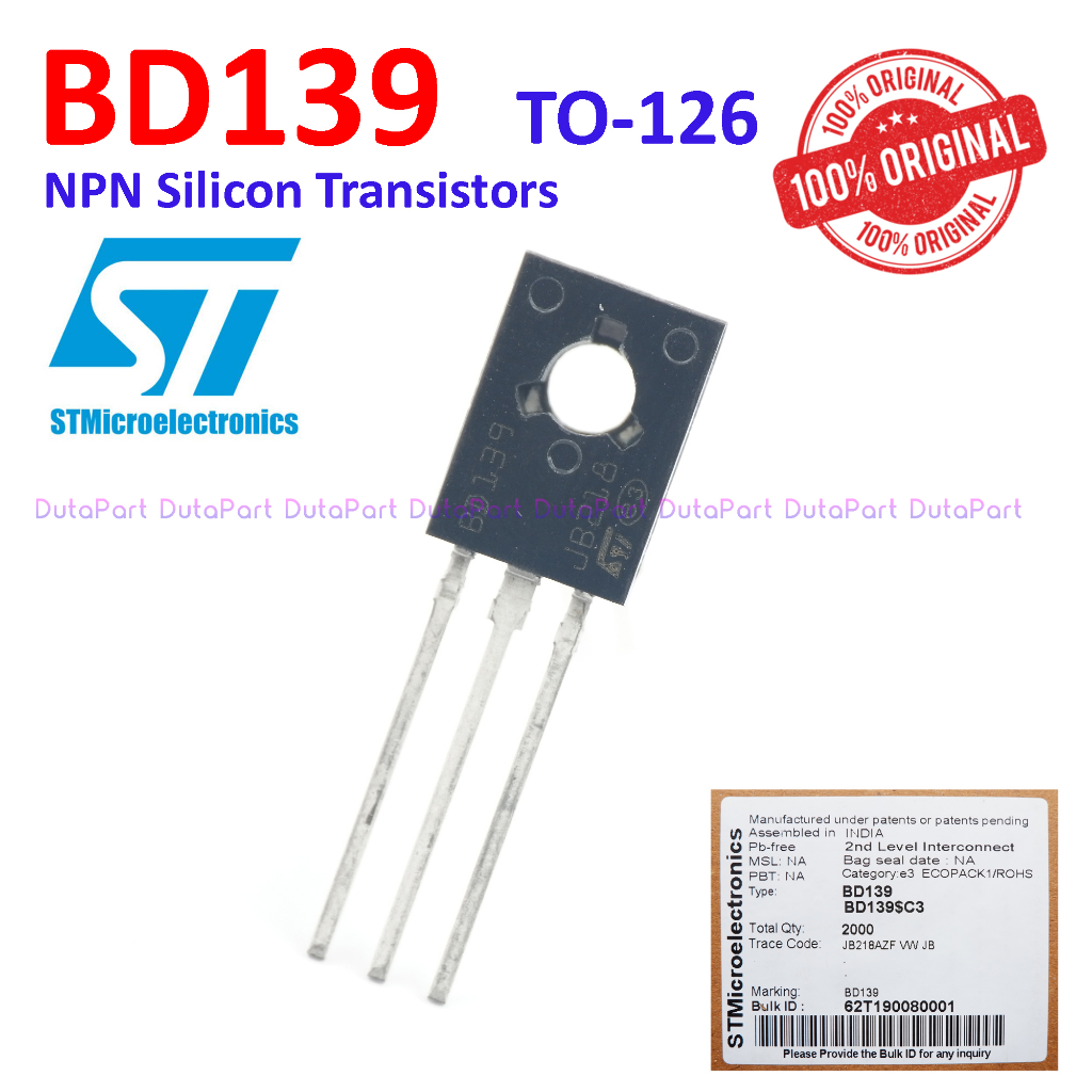 BD139 ORIGINAL STMicroelectronics ST Bipolar NPN Transistor BD 139