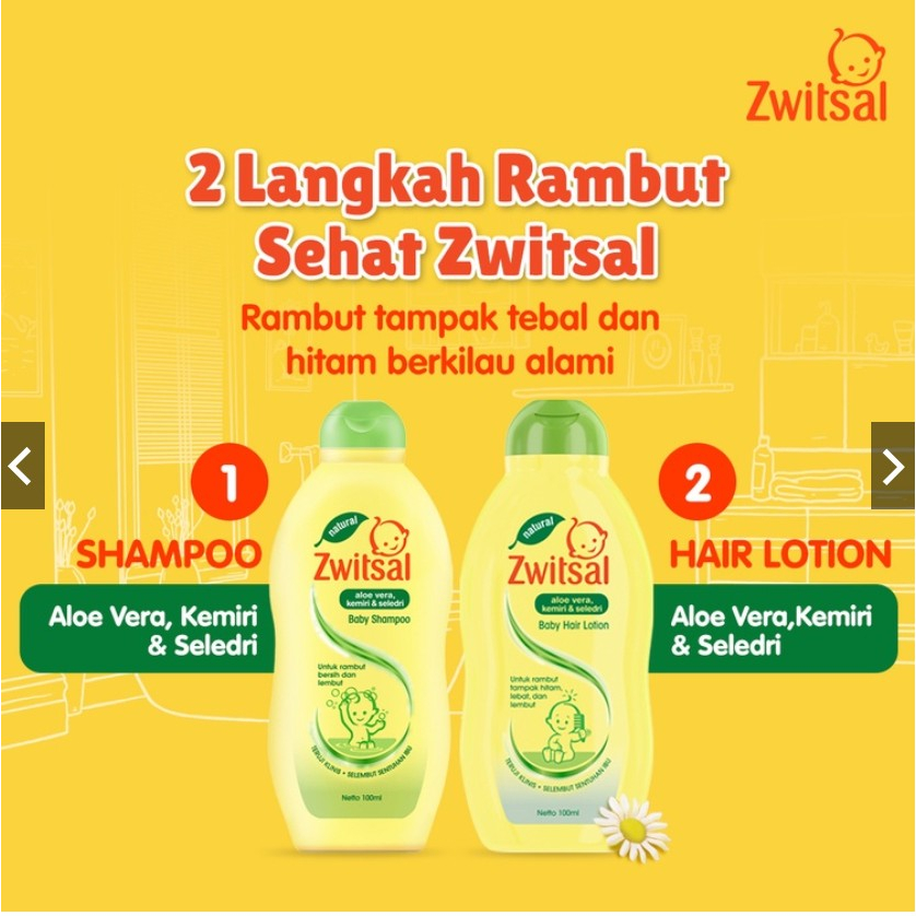 [BPOM] Zwitsal Baby Hair Lotion 100ml + 100ml / Natural Aloevera AVKS / Minyak Rambut / MY MOM