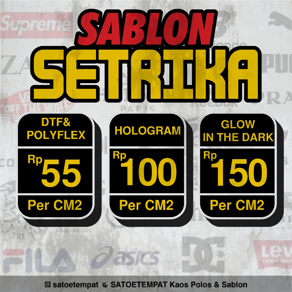 Sablon Setrika DTF Polyflex Hologram Glow In The Dark  Siap Press Bebas Custom