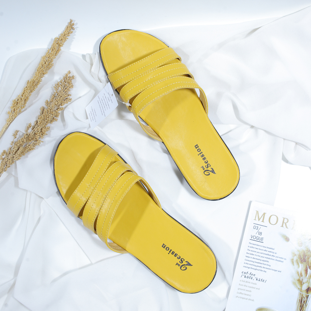 Sendal Slop Cewek Flat Slip On Tidak Licin Anti Slide Sandal Wanita Teplek Selop