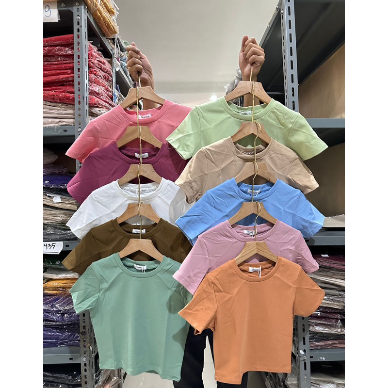 88 BAJU KAOS ATASAN GIANTS BASIC CROP TOP WANITA ONECK BANGKOK BASIC STRETCH