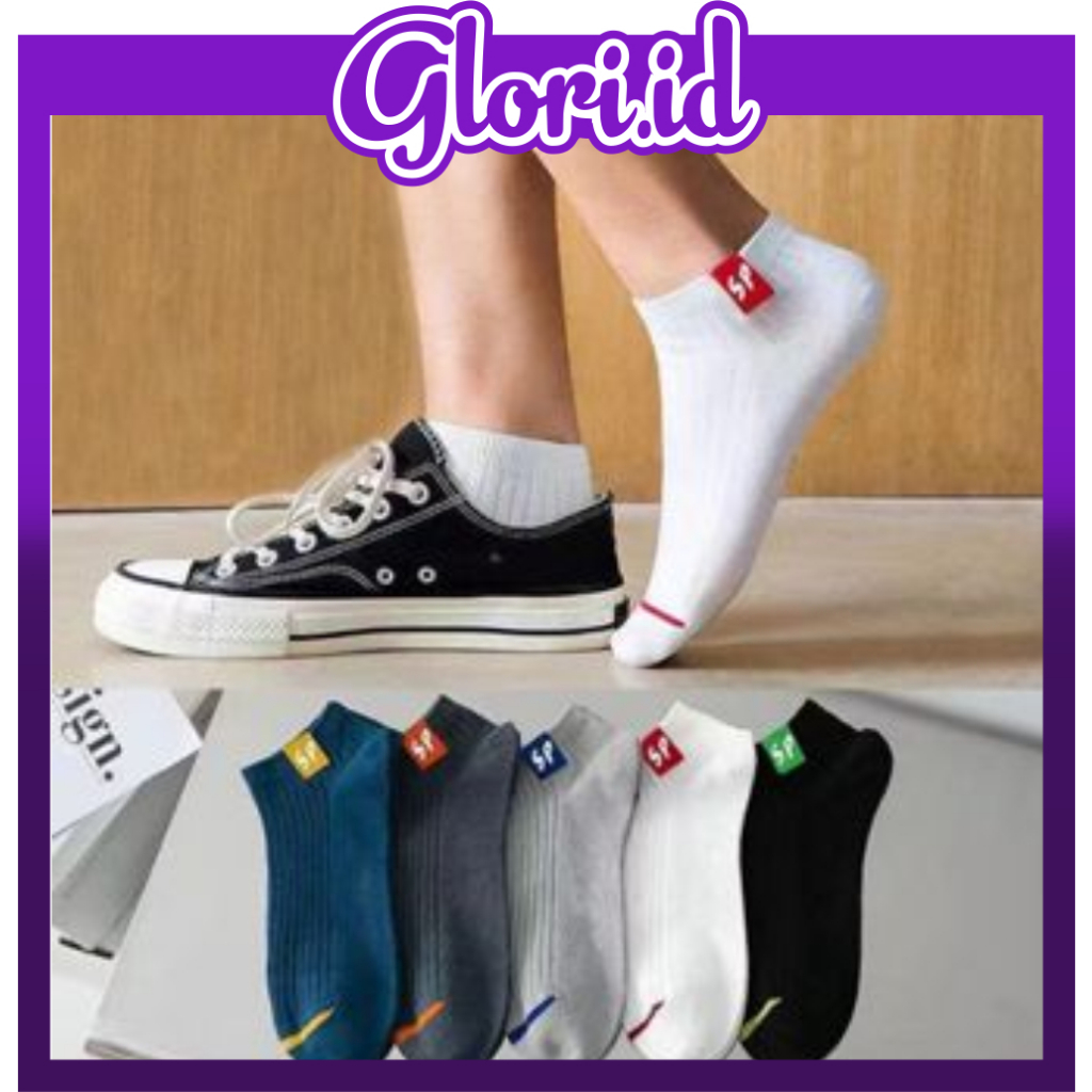 GLORI.ID Kaos Kaki polos Import Korea / Kaos Kaki Motif hipster Cewek Cowok  KK141