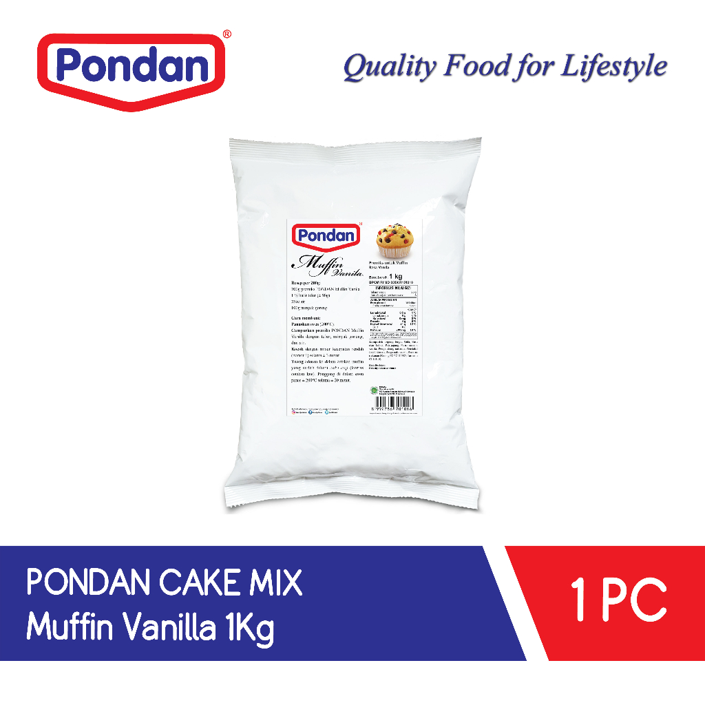 

Pondan Tepung Muffin Vanilla 1 kg