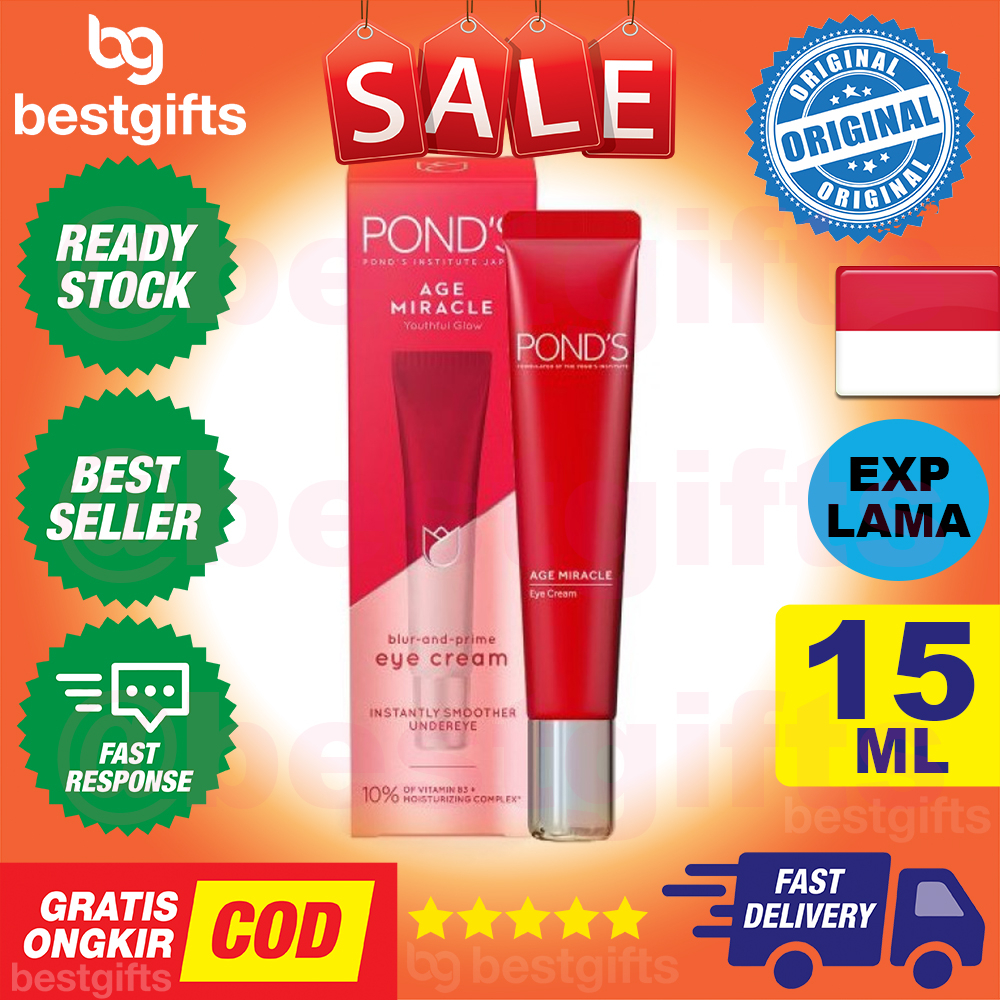 POND'S PONDS AGE MIRACLE YOUTHFUL GLOW EYE CREAM ANTI AGING + GLOWING WITH RETINOL, NIACINAMIDE &amp; PREBIOTICP - 15 ML