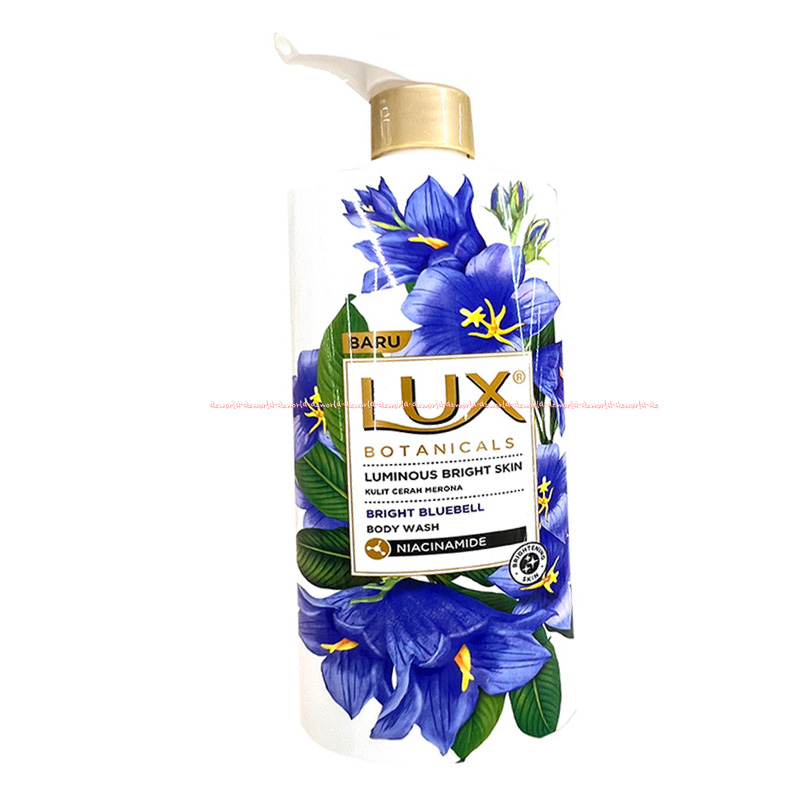 Lux Botanicals Luminous Bright Bluebell Skin 580ml Sabun Mandi Cair Model Pump Kemasan Botol Sabun Lux