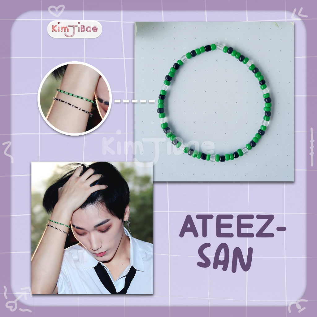 Gelang Ateez San, Beads Bracelet Kpop