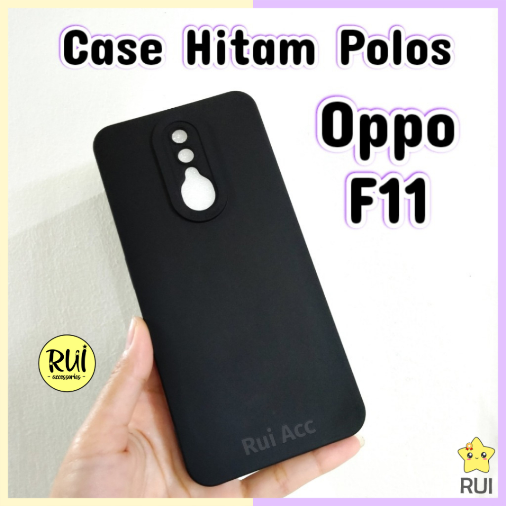 Case Hitam Black Matte Oppo F11 Softcase Polos Slim Silikon HP