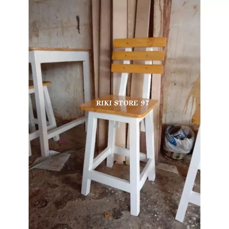 Kursi kayu Cafe Kursi bar Cafe Tinggi 50cm