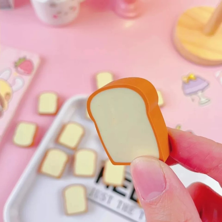 PENGHAPUS BENTUK ROTI TAWAR ERASER RUBBER BENTUK MAKANAN CUTE BREAD ERASER PENGHAPUS UNIK LUCU UNTUK KADO