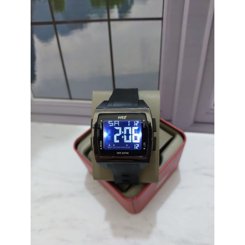 (COD) NEW JAM TANGAN PRIA HRZ ORIGINAL TAHAN AIR DIGITAL PETAK STYLE
