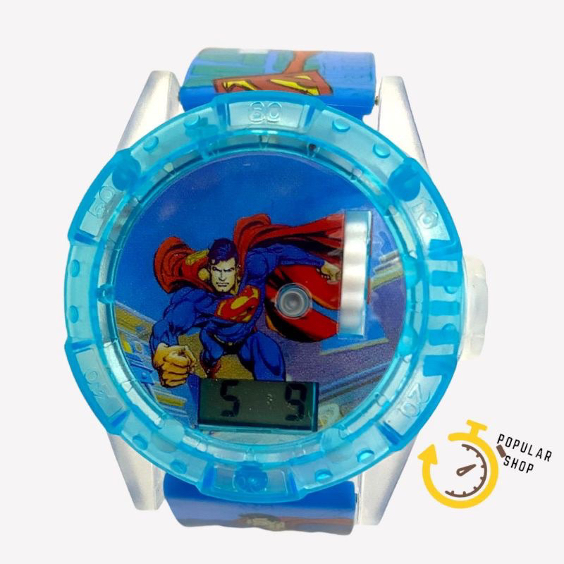 (Grosir)Jam Tangan Anak-Anak Laser Superman Led Musik Digital Strap Rubber/ Karet(Dikirim Jakarta) Cod Best seller