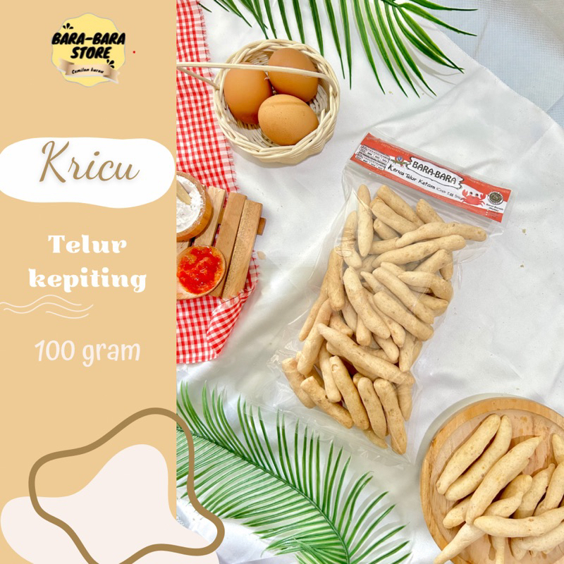 

Kericu telur kepiting/getas Bangka/cemilan instan kemasan 100gram