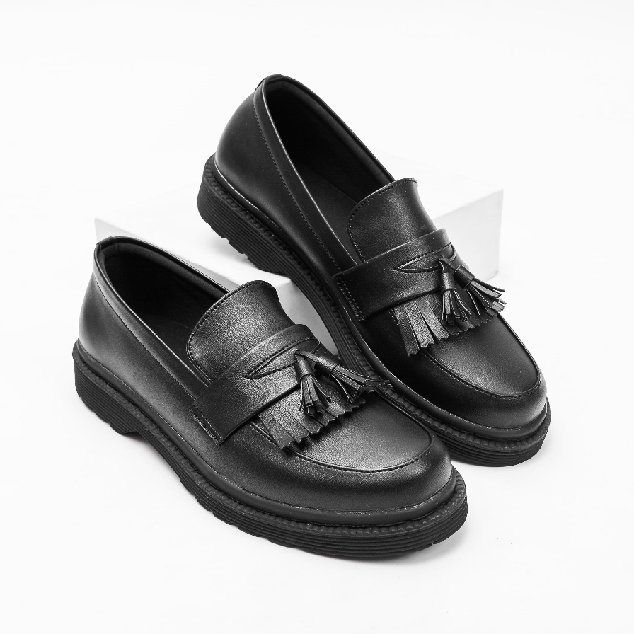 Sepatu Formal Loafers Pria Hitam Original Casual Keren Elegan Loafer Kerja Pria - Bian Men