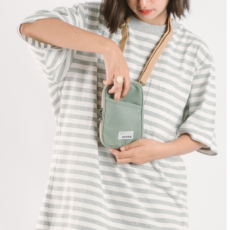 Evroa Polka Sling Bag Phone Tas Slempang Mini Olive