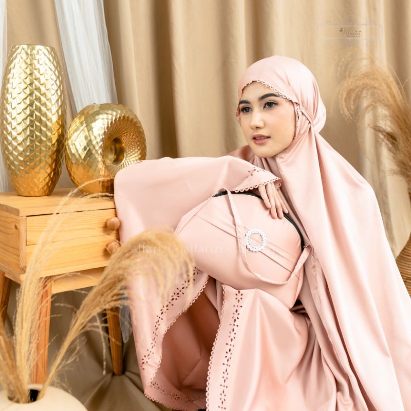 Free Tasbih - Mukena Dewasa Daily 2in1 Ameena Sutra Silk Tas Mewah