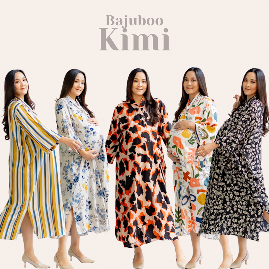 Bajuboo Kimi - Daster Kimono Busui &amp; Bumil Friendly Rayon Lengan 7/8