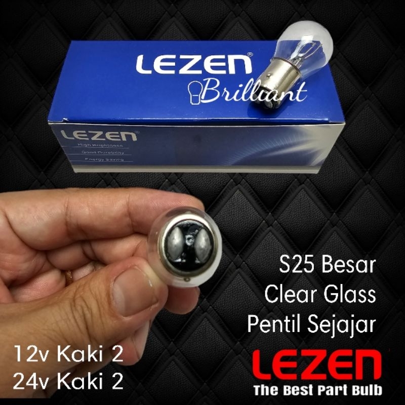 Bohlam Halogen S25 Putar - LEZEN Original - 12v / 24v - Single K1 / Dobel K2 - Bohlam Sein / Stop / Atret