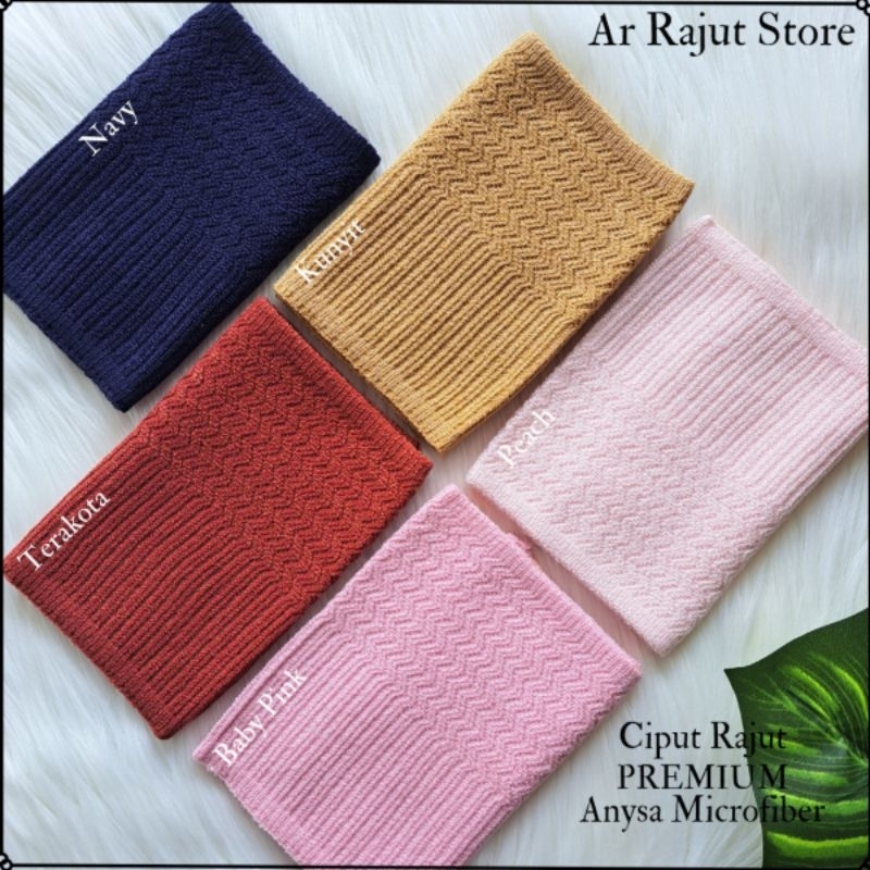 [PAKET HEMAT ISI 5 PCS]Daleman Kerudung Ciput Rajut Premium Anisa Microfiber/inner bandana anti pusing motif Zigjag salur