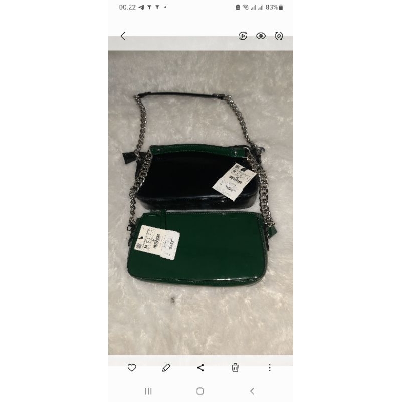 StradivariusSling&ShoulderBagGlossyHitam&Hijau