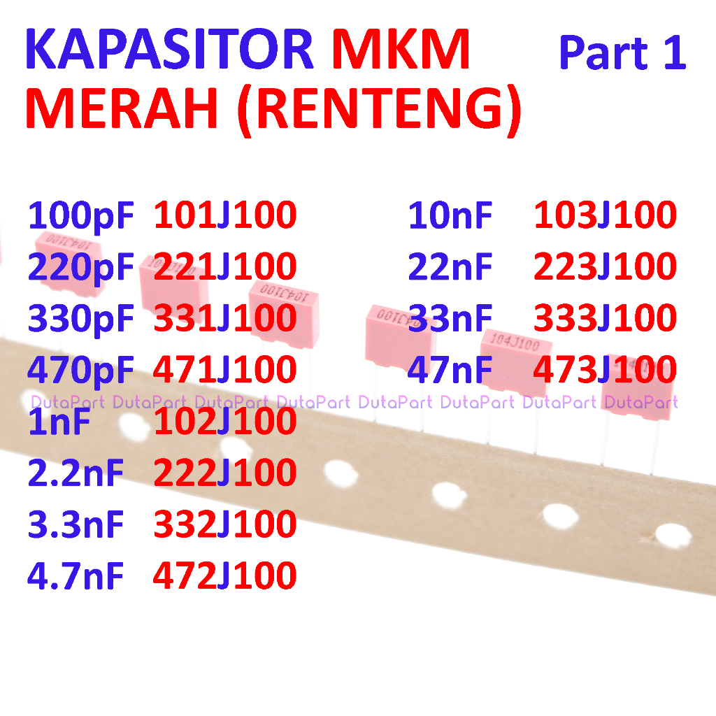 Kapasitor MKM MERAH RENTENG Kualitas BAGUS Capacitor Pitch 5mm Part 2