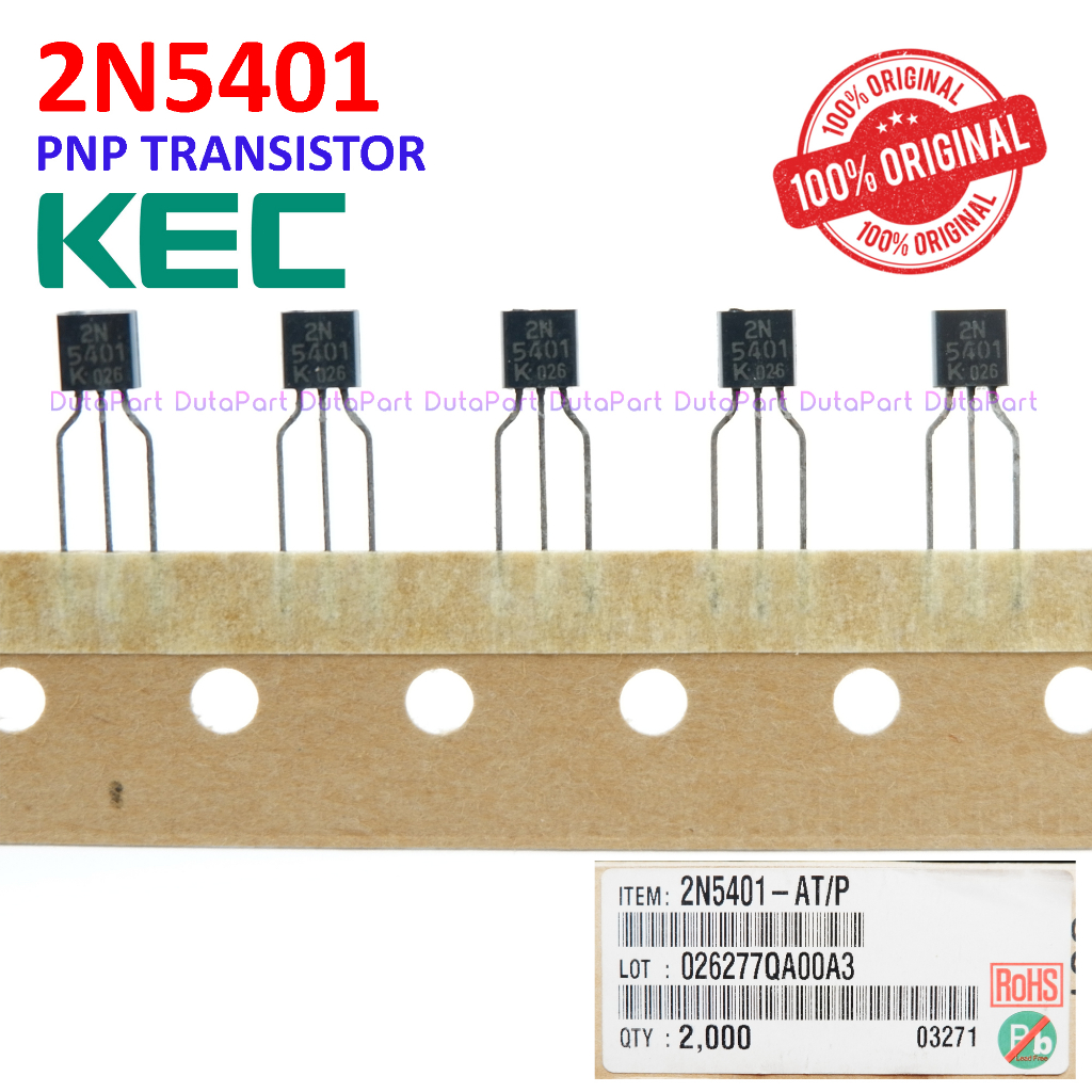 2N5401 ORIGINAL KEC KOREA PNP Transistor 2N 5401 TO-92