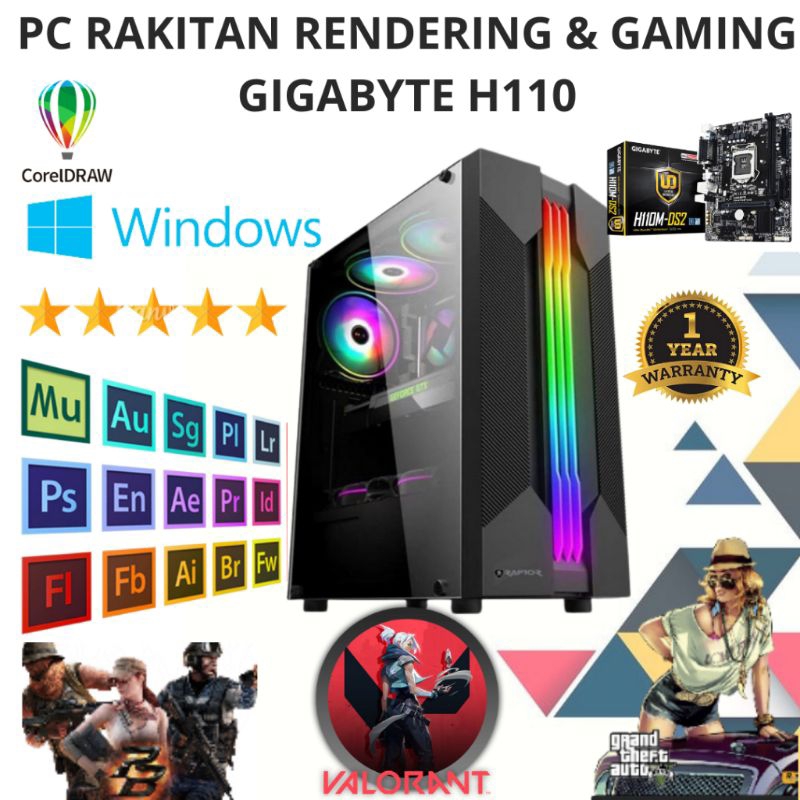 Pc game i5 7500 ram 16 ddr4 ssd 256 hd 1 TB