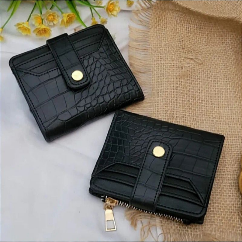 Dompet Croco Lipat Wanita - Dompet Wanita Dompet Lipat Wanita Dompet Croco Dompet Hitam Dompet Wanit