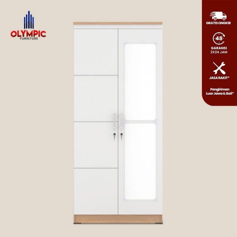 lemari pakaian 2 pintu LP EERO 2P olympic cantik