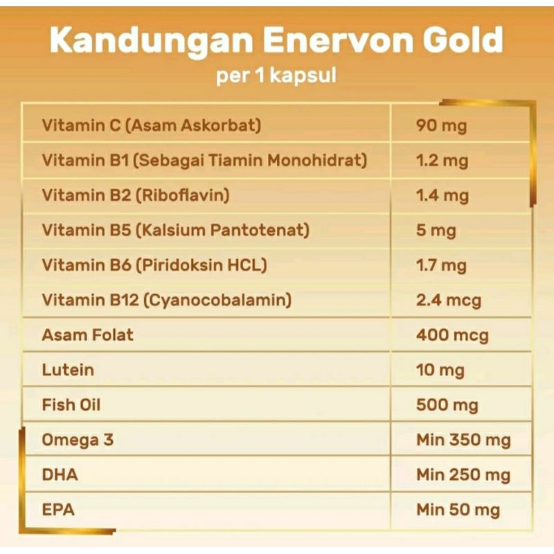 ENERVON GOLD Suplemen Kesehatan Untuk Usia Lanjut (5 kapsul )