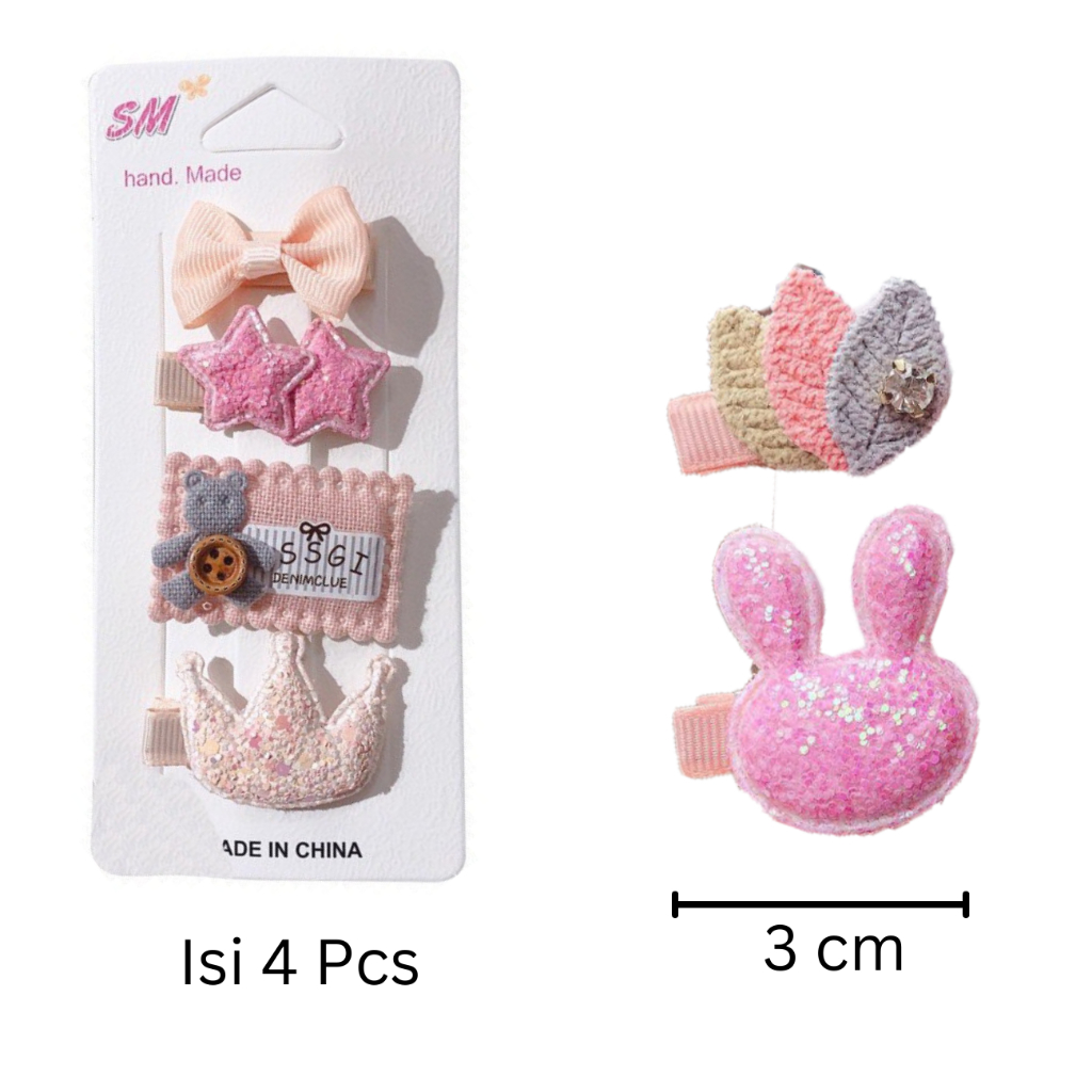 3SP | ART14 Set Jepitan Rambut Anak Jepit Rambut Lucu Aksesoris Bayi Fashion Korea Motif Lucu