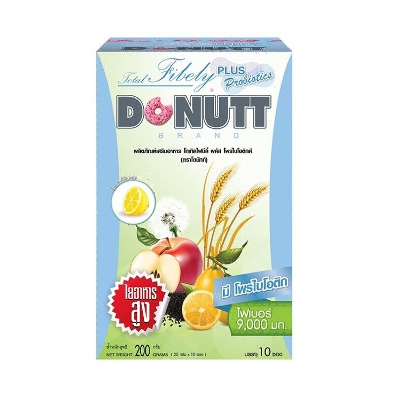 DONUTT TOTAL FIBELY DETOX BOX HIJAU DAN DONUTT TOTAL FIBELY PLUS PROBIOTICS BOX BIRU