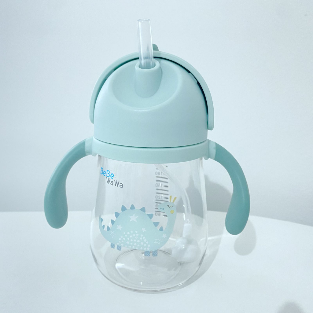 BeBeWaWa Dino Baby Straw Cup - Tritan Straw Cup - Botol Minum Bayi &amp; Anak