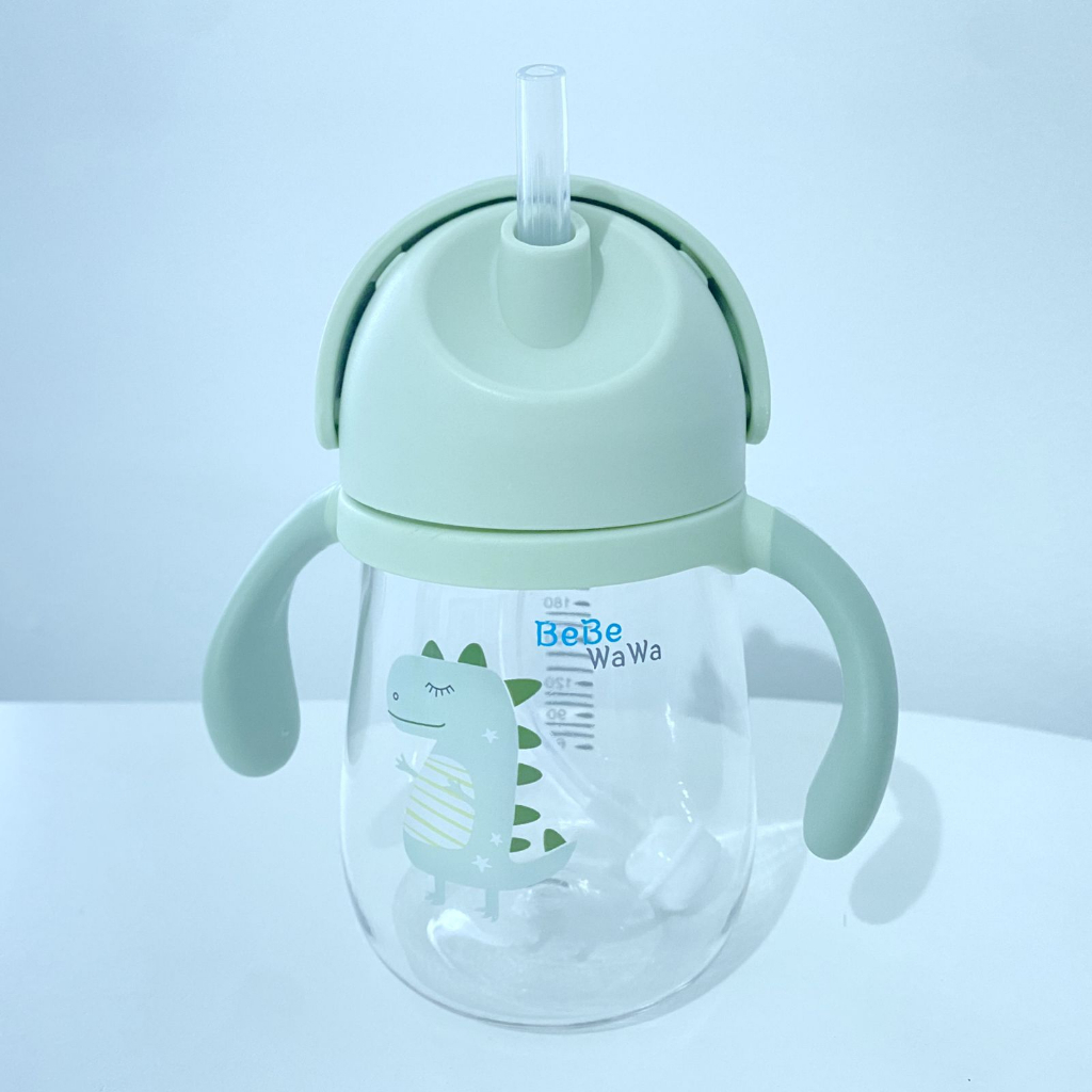 BeBeWaWa Dino Baby Straw Cup - Tritan Straw Cup - Botol Minum Bayi &amp; Anak