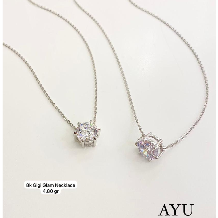 Kalung nagita putih solitaire kalung mama gigi soliter emas putih 375