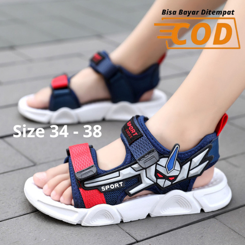 2023SH2099 Sendal anak laki laki sendal gunung anak laki laki transformer sandal anak robot import bahan karet empuk size 27-38