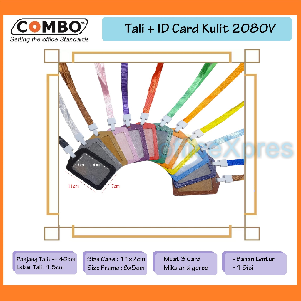 

ID Card Kulit + Tali / Tali Id Card Set / Card Case Kulit Dan Tali Set / Gantungan Id Card Kulit