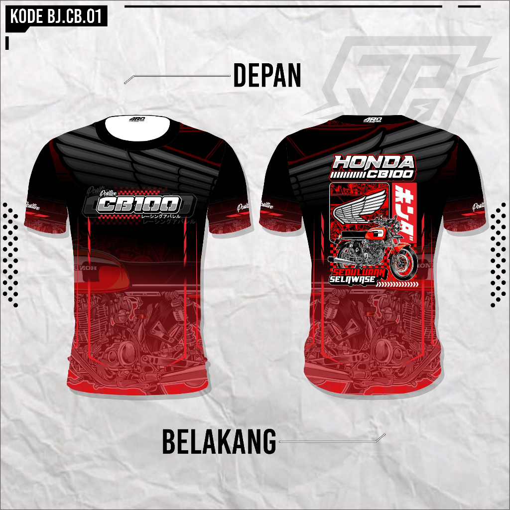 SJP Baju Jersey CB 100 - JERSY HONDA GANK CB 100 Klasik Herex Racing BJCB