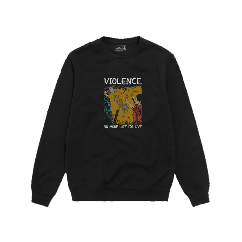 Sweater Crewneck Black Rock Punk Premium Terbaru Unisex