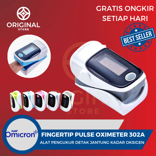 FINGERTIP FINGER TIP PULSE OXIMETER  ALAT PENGUKUR DETAK JANTUNG 302A - TaffOmicron