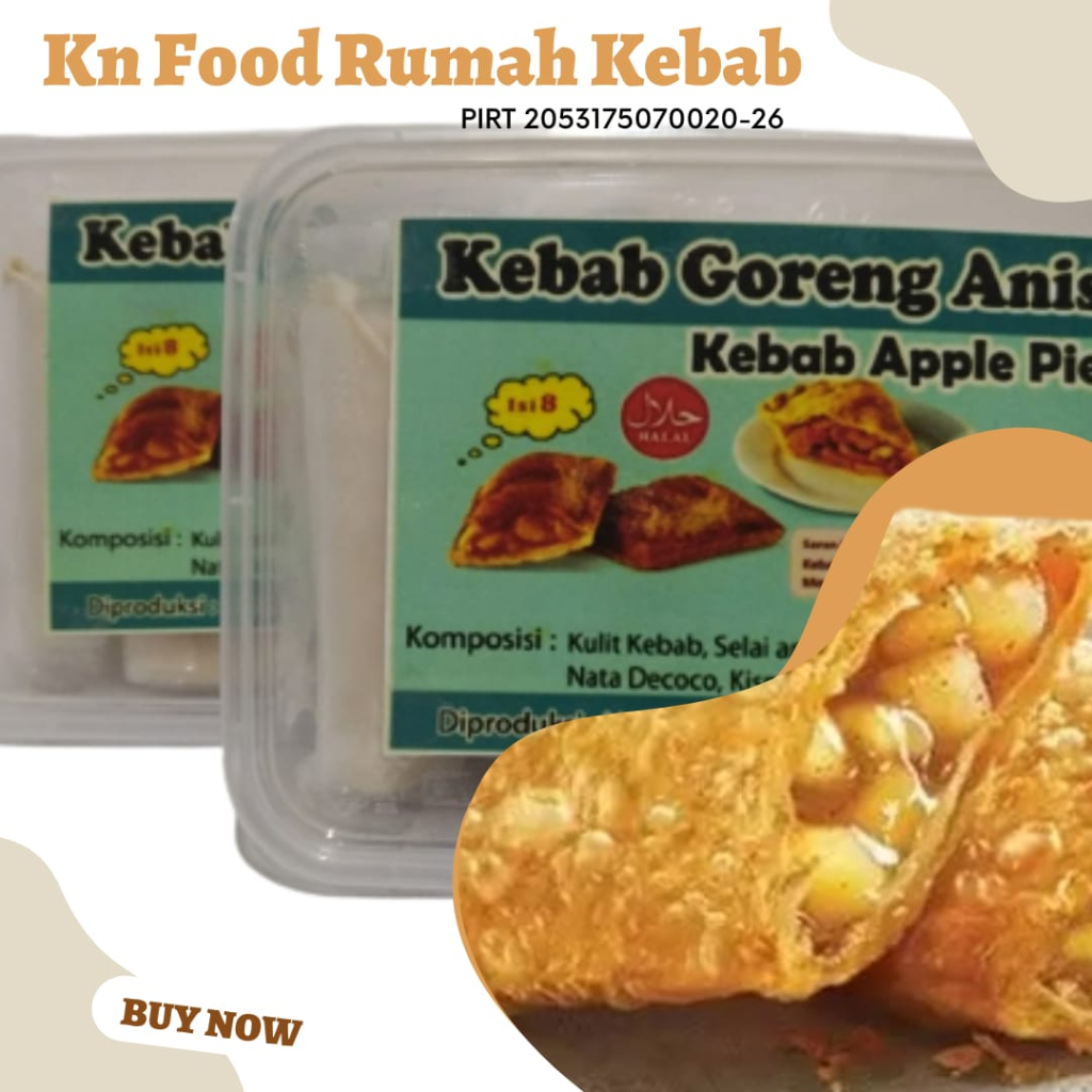 

Kebab Frozen Apple Pie isi 8pcs / Cemilan keluarga Kebab Apple Pie