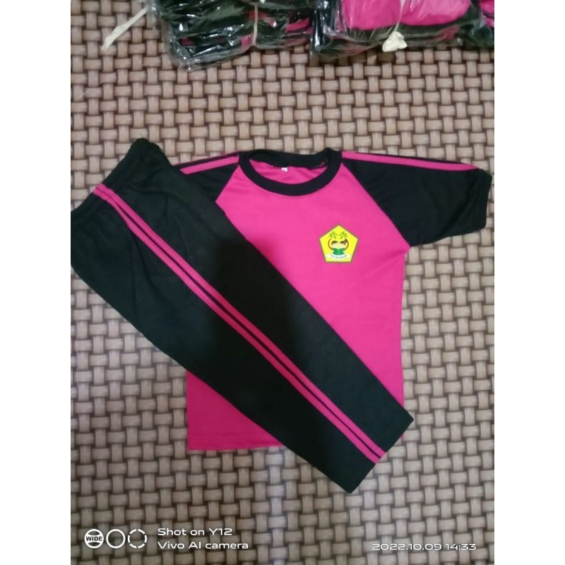 stelan baju olahraga Anak Paud/TK tangan panjang(SABLON)