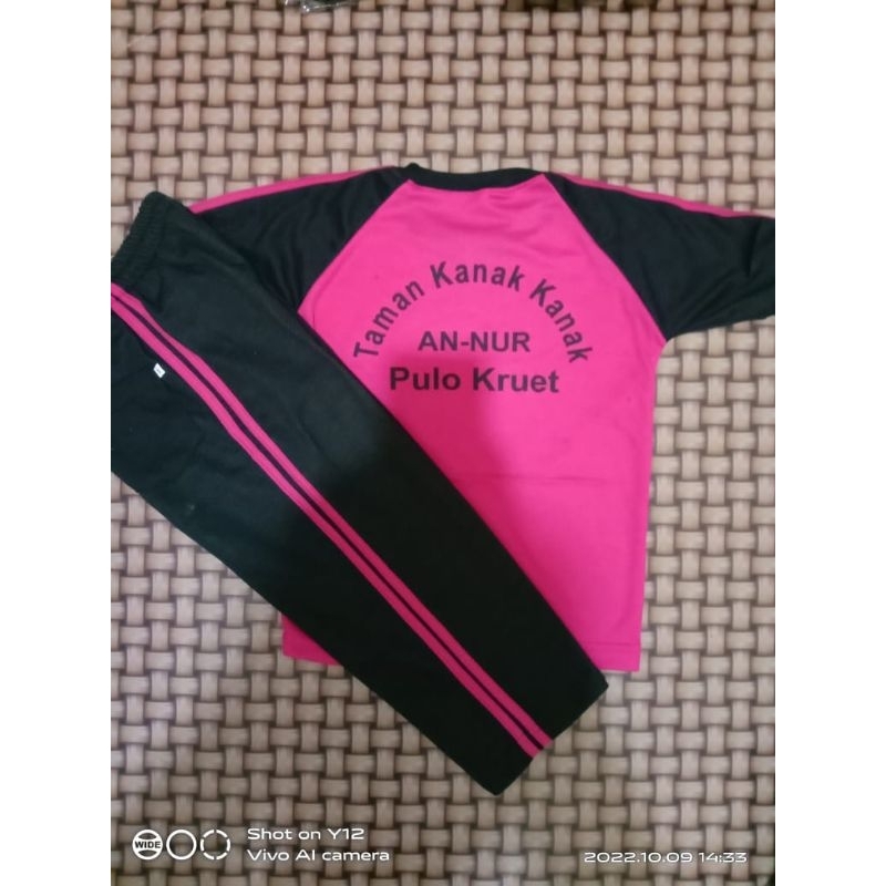 stelan baju olahraga Anak Paud/TK tangan panjang(SABLON)