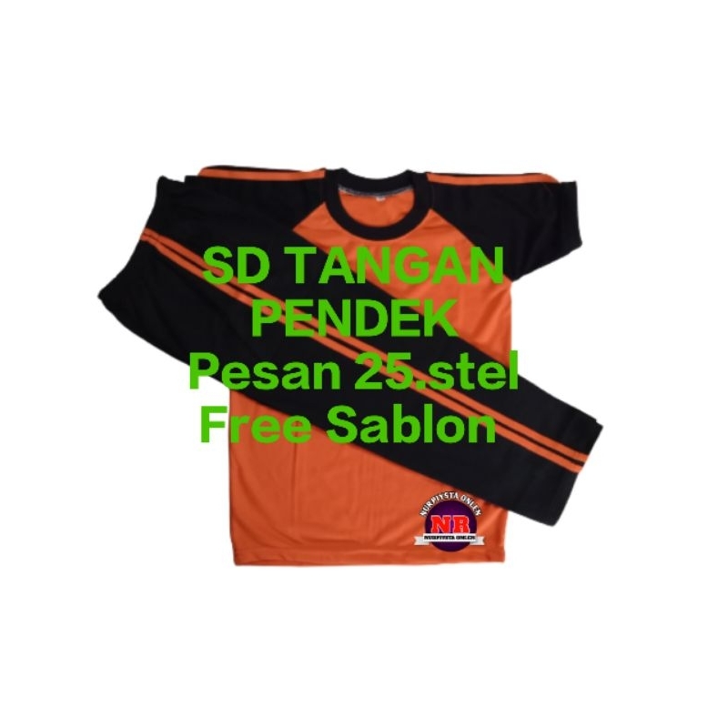 stelan baju olahraga Anak sekolah SD tangan pendek (Free SABLON)