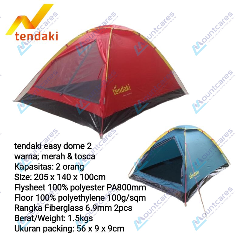 Tenda 2p Tendaki Easy Dome Single Layer Kapasitas 2 Orang Tenda Camping Pantai Gunung Anak Anak