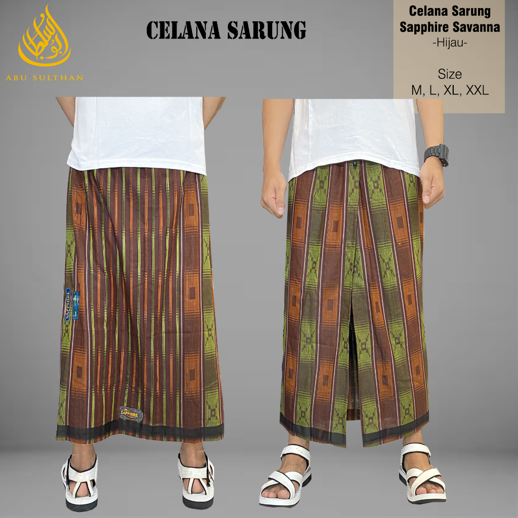 Celana Sarung Sapphire Savanna Perlengkapan Sholat Pria Dewasa Remaja