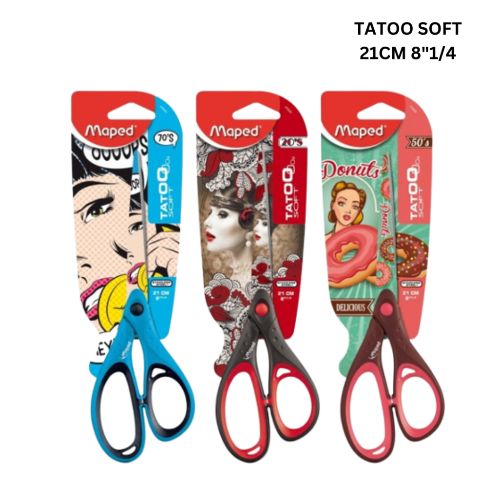 

MAPED TATOO SOFT 21CM / MAPED GUNTING CORAK POLA TATOO 21CM 8 1/4" / GUNTING STAINLESS STEEL