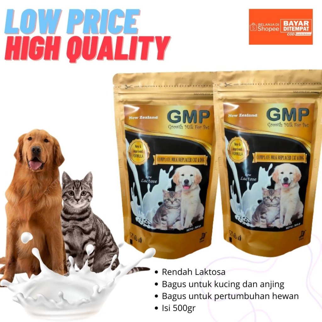 [KEMASAN BARU 500gram] Susu Kucing dan Anjing GMP New Formula Kitten, Puppies, Adult